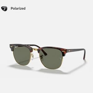 Ray-Ban Clubmaster Classic Polarized sunglasses RB 3016 Tortoise & Gold Bnwt Nib